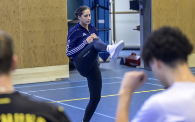 Kampioen Reshmie Oogink in de klas